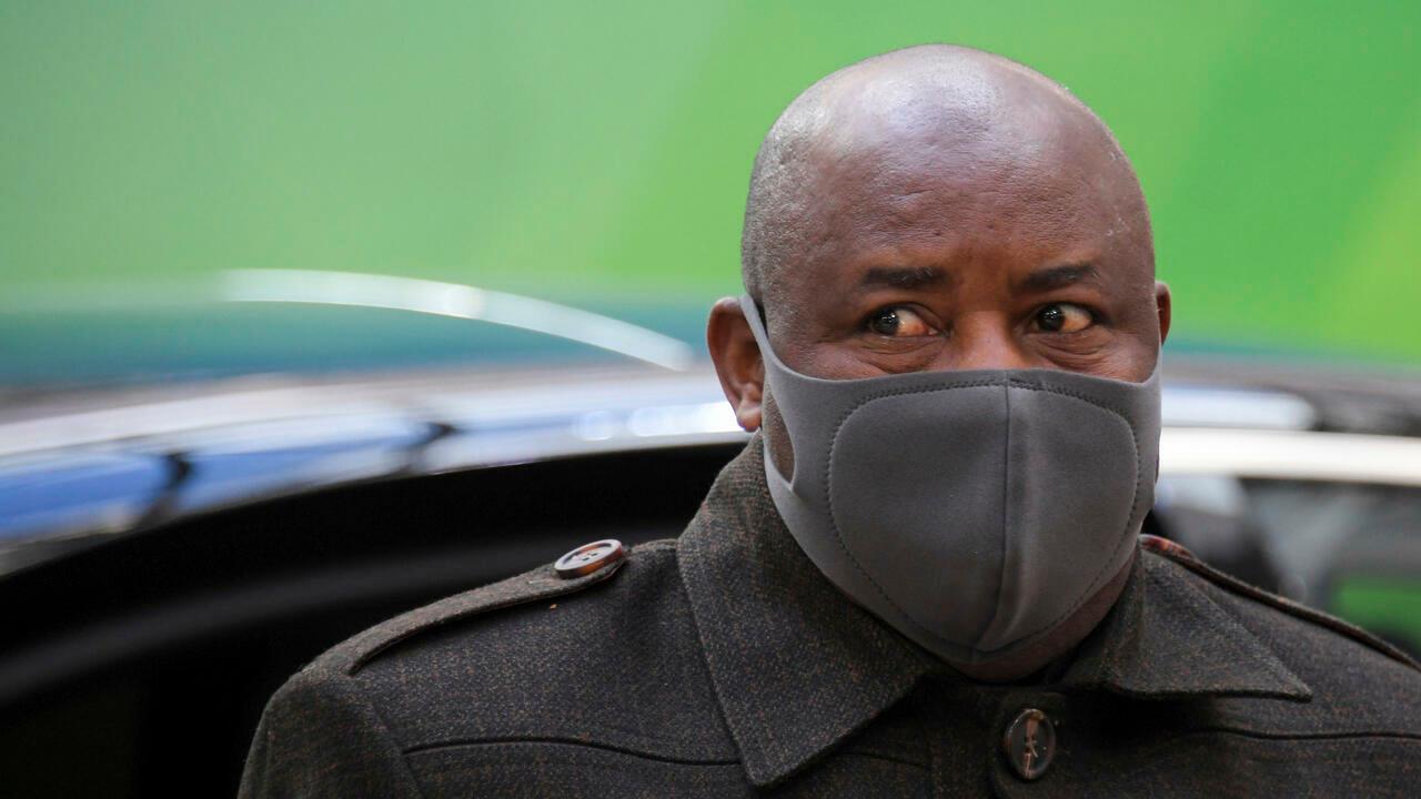 Burundi’s President Evariste Ndayishimiye arrives for an EU Africa summit at the European Council building in Brussels, Thursday, Feb. 17, 2022. (John Thys, Pool Photo via AP)