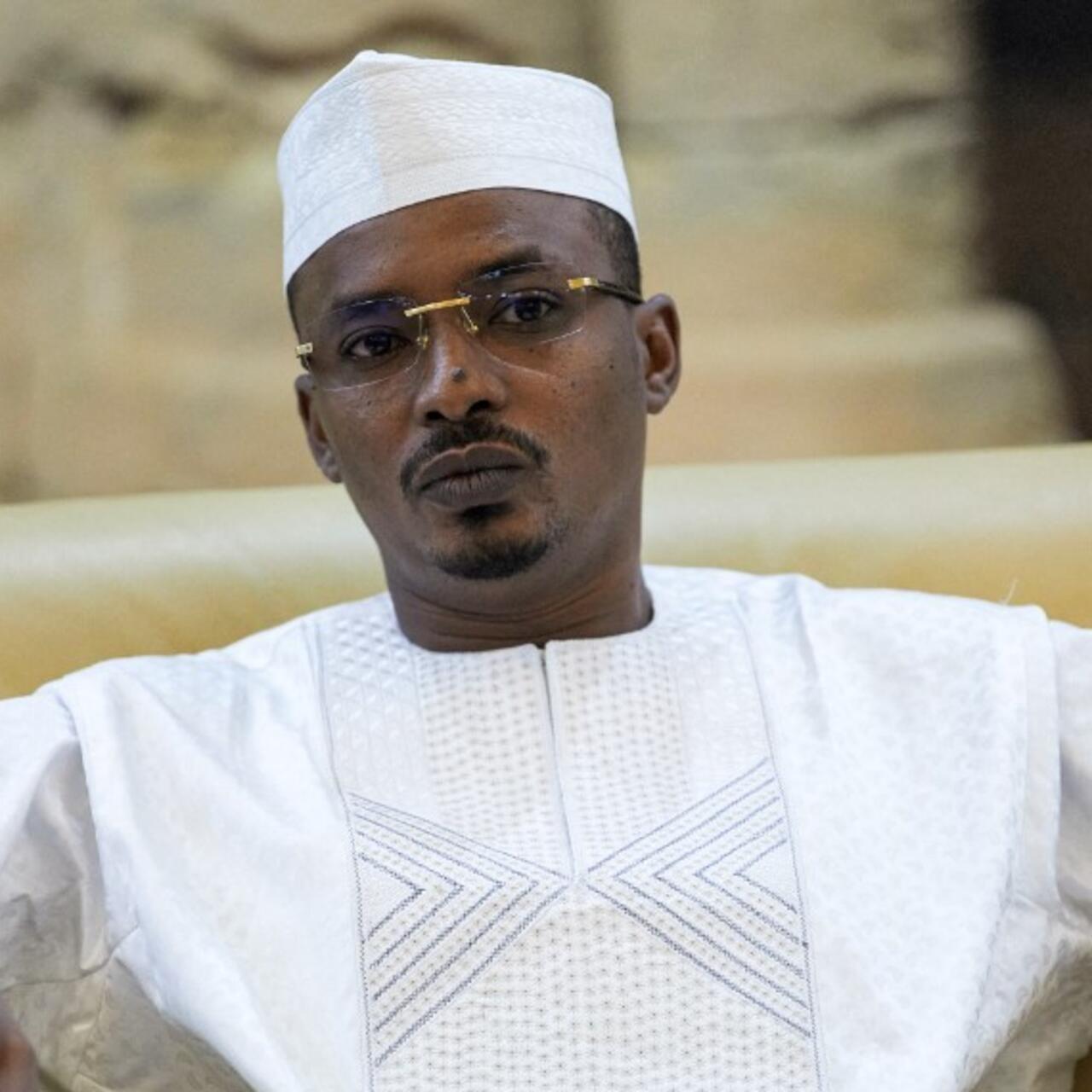 Lt. General Mahamat Idriss Deby Itno, President of the Chadian Transitional Council, looks on during his meeting with Sudan’s prime minister in the Sudanese capital Khartoum on August 29, 2021. (Photo by – / AFP)